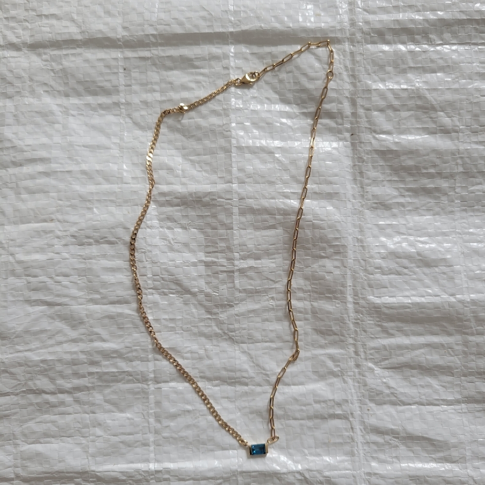 AURATE Topaz Necklace In Gold Vermeil - NO OFFERS, ALREADY DISCOUNTED.